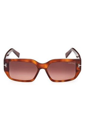 Tom Ford 56mm Square Sunglasses in Blonde Havana /Bordeaux at Nordstrom Rack