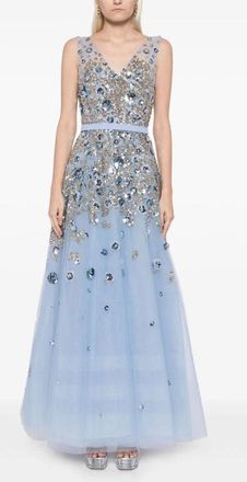Saiid Kobeisy Tulle, Ankle Length Dress With Dotted Beading