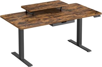 Vasagle Escritorio el&eacute;ctrico ajustable con soporte de color marr&oacute;n r&uacute;stico