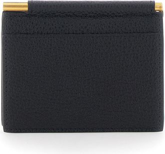 Tom Ford Mens Bi-Fold Leather Wallet Black Calf