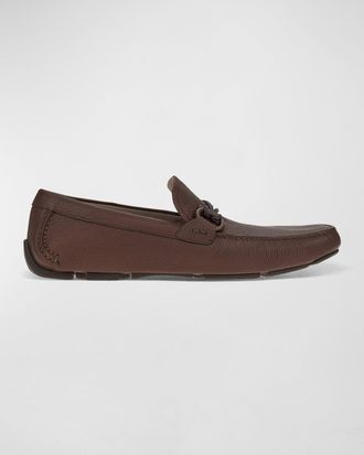Ferragamo Men & apos;s Front 4 Leather Drivers
