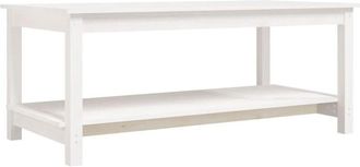 vidaXL Mesa de centro de madera maciza de pino blanco 110x55x45 cm Vidaxl