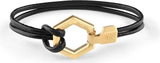 Philipp Plein Hexagon Armband - Heren - Accessoires - Zwart - Maat: ONE Size Leer