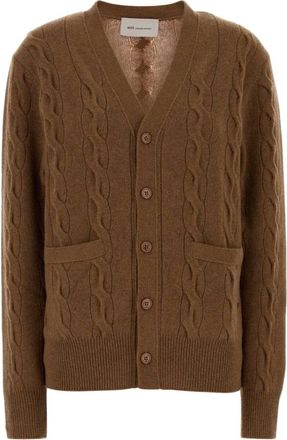Ami Kabel gebreide wollen vest - Dames - Vesten - Bruin - XL - Wol - Truien & Vesten