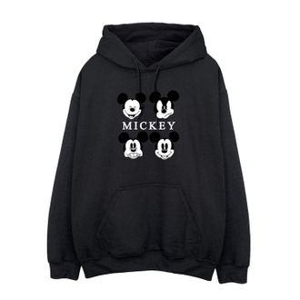 Disney Dames/Dames Mickey Mouse Vier Hoofden Hoodie (Zwart)