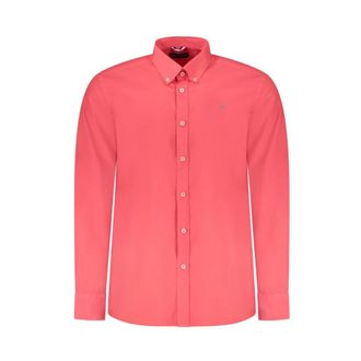 North Sails Rode Katoenen Geborduurde Overhemd - Heren - Casual Overhemden - Rood - M - Katoen - Overhemden