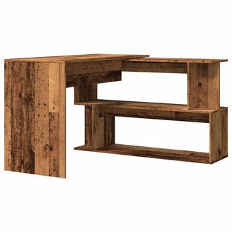 Berkfield Home Corner Desk Old Wood 200.5x50x76 cm Engineered Wood in Brown