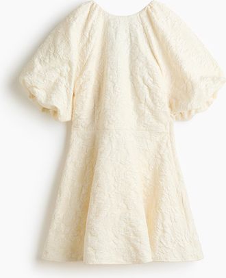 H&M Kleid mit Ballonärmeln - White