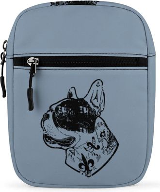 Generic Tattooed French Bulldog Crossbody Bag Adjustable Satchel Cute Shoulder Bag Lightweight Sling Bags