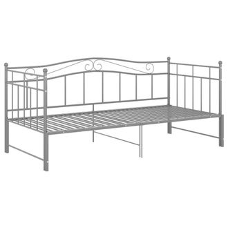 Berkfield Home Pull-out Sofa Bed Frame Grey Metal 90x200 cm