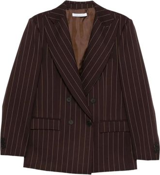 Mar De Margaritas Blazer doppiopetto a righe - Marrone