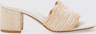 Twinset Mules in rafia con logo ricamato