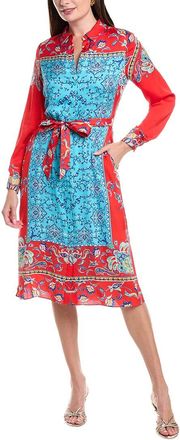 Elie Tahari The Paulina Isle Of Capri Silk-Blend Shirtdress