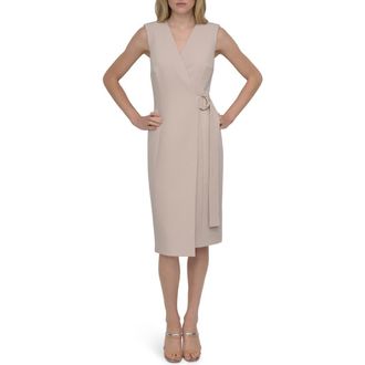 DKNY Crepe Wrap Midi Dress in Moonlight at Nordstrom Rack, Size 4