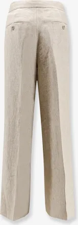 Max Mara Womens Trousers Ginnico Linen Beige