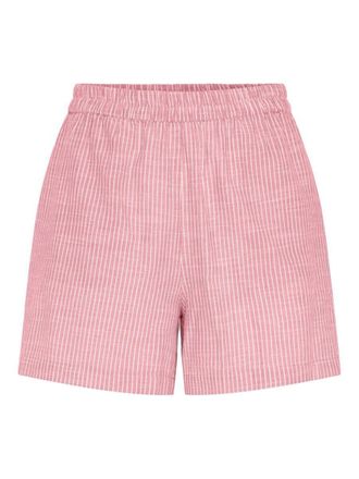 Pieces Pieces Womens Pcapia Hw Mm Shorts, Pink Lemonade/Stripes: Bright White, XL