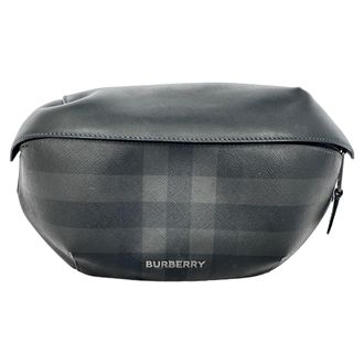 Burberry Burberry Sonny Check heuptas in zwart leer