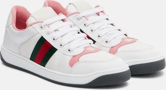 Gucci Screener leather-trimmed sneakers