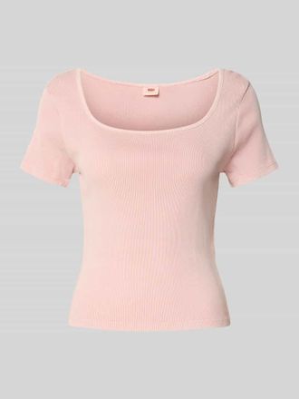 Levi's T-Shirt in Ripp-Optik mit Karree-Ausschnitt in Rosa, Gr&ouml;&szlig;e M