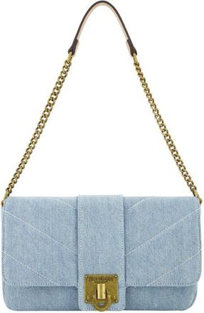 True Religion Denim Brass Hardware Flap in Light Blue at Nordstrom