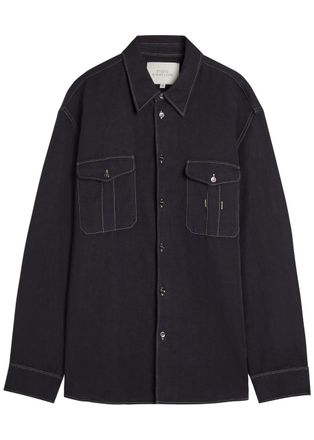 STUDIO NICHOLSON Louro Cotton and Linen-blend Shirt - Black - XS