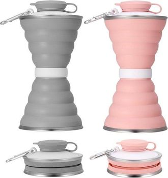 OEM Botella De Agua Plegable De 2 Piezas, Botella De Agua Port&aacute;til De Silicona De 500 Ml, A Prueba De Fugas, Reutilizable, Plegable, Gimnasio