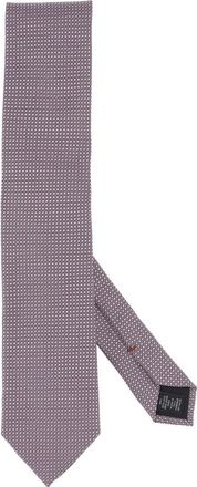 Ermenegildo Zegna Roze Zijden Stropdas Elegant Logo Patroon - Heren - Stropdassen - Veelkleurig - ONE Size - Accessoires