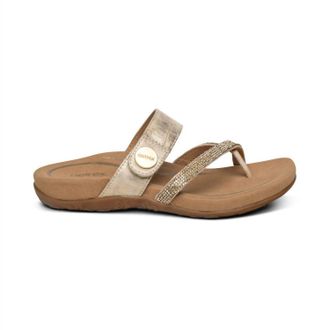 Aetrex Womens Izzy Sparkle Sandal In Gold