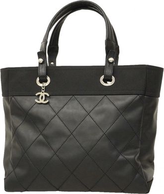 Chanel Black Leather Tote Bag (Pre-Owned)