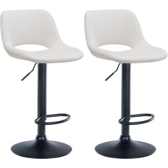 Clp Clp - Set De 2 Taburetes De Bar Camden En Terciopelo Crema Metal Negro Mate