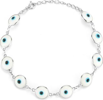 Sphera Milano Evil Eye Station Chain Bracelet in Silver at Nordstrom Rack