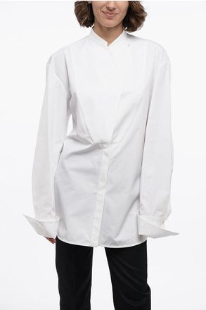 Jil Sander Camicia in Popeline di Cotone con Design a Portafoglio taglia 46