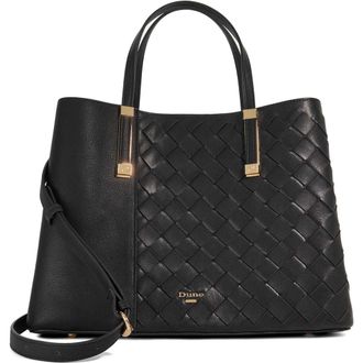 Dune London Dorry Leather Tote in Black at Nordstrom