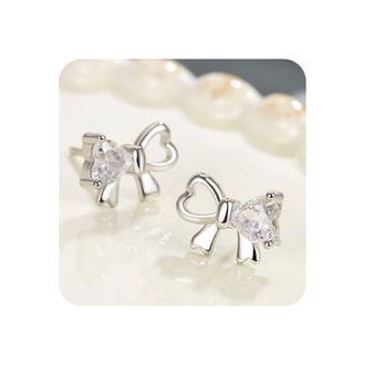 Generic Valentines Silver Earrings for Women Women Plated Square Cubic Zirconia Hypoallergenic Studs Earrings 925 Silver Cubic Zirconia Adjustable Earrings Cl