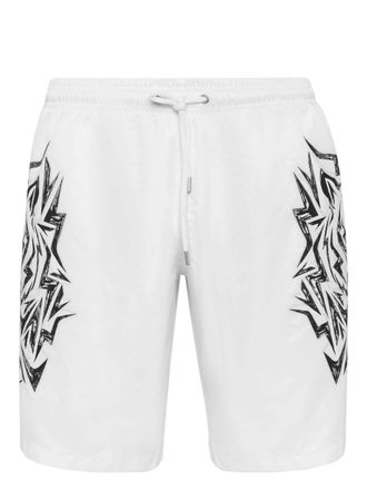 Plein Sport Costume da bagno con stampa grafica - Bianco