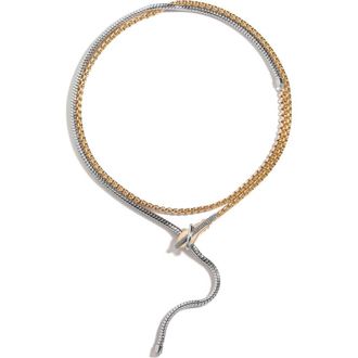 Demarson Venom Lariat Necklace in Gold/Silver/Crystal at Nordstrom