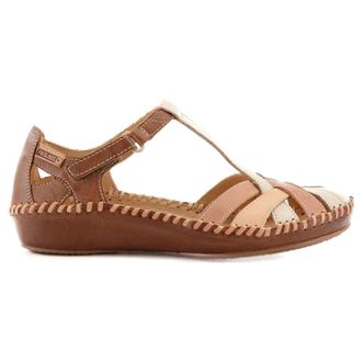 Pikolinos Puerto Vallarta 655 Leather Womens Hook and loop Sandals - Marfil - Size:UK 4-4.5