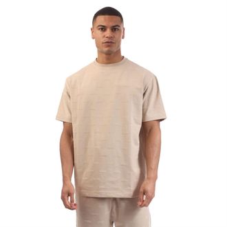 HUGO BOSS Hugo Heren Logo In reli&euml;f Regular T-shirt (Beige)