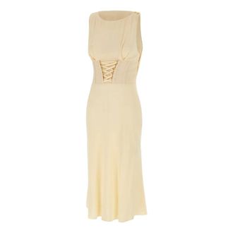 Elisabetta Franchi Midi Dresses, female, Yellow, Size: XL Events Dress