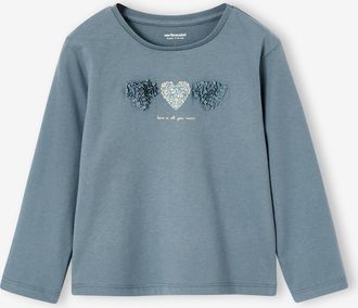 Vertbaudet M&auml;dchen T-Shirt mit Relief-Herz gr&uuml;n