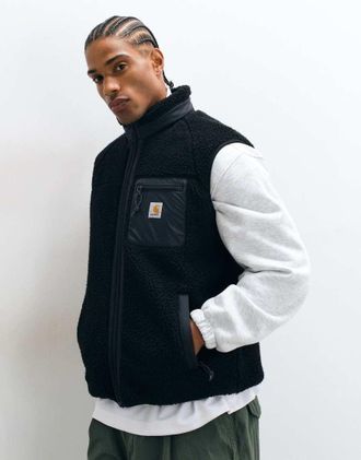 Carhartt Work in Progress Prentis gilet foderato in pile borg nero