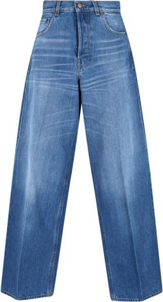 Haikure Wide-Leg Denim Jeans With Mid-Rise Waist And Five-Pocket Design