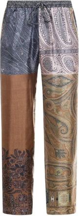 Pierre-Louis Mascia Aloe Broeken Silk - Dames - Straight fit broeken - Veelkleurig - L - Broeken
