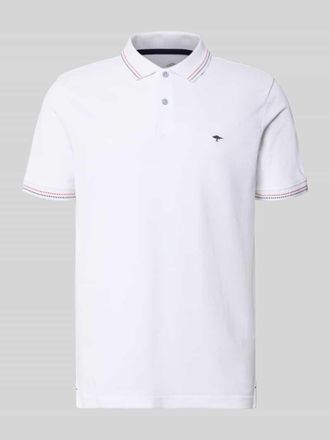 Fynch-Hatton Fynch-Hatton Regular Fit Poloshirt mit Label-Stitching in Weiss, Gr&ouml;&szlig;e 3XL