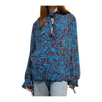 Dries Van Noten Dames, Blouses & Shirts, Blauw, Maat: S Viscose