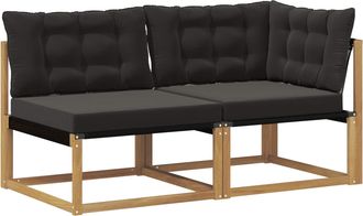 vidaXL Conjunto De Sof&aacute;s De Exterior 2 Plaza Madera De Acacia S&oacute;lida Vidaxl