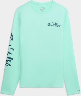 Salt Life Salt Water Perforated Tee in Glass at Nordstrom, Size Xx-Large
