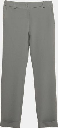 Emporio Armani Grey Crepe Slim Fit Trousers