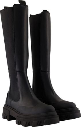 Ganni Womens Chelsea Boot Black Plastic