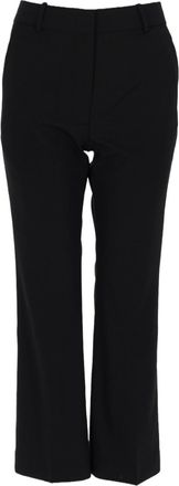 Co Cropped Tailored Cigarette Pants with Flared Hem